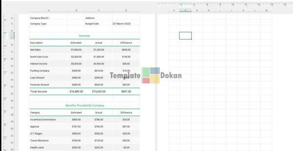 Monthly Budget Template A4